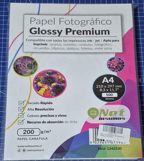 Papel Fotográfico Brillante 200 Grs