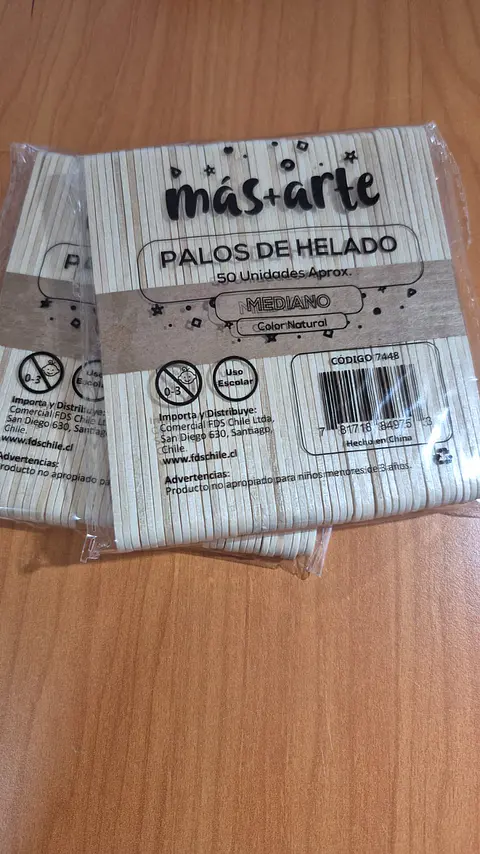 Palos de Helado Colores 50 Un