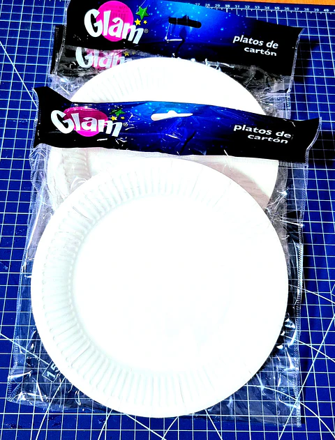 Plato Redondo Cartón Blanco 18 Cm