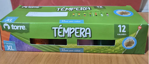 Tempera Solida 12 Colores Krearte
