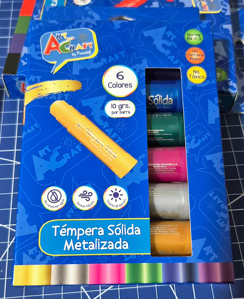 Tempera Solida 6 Colores