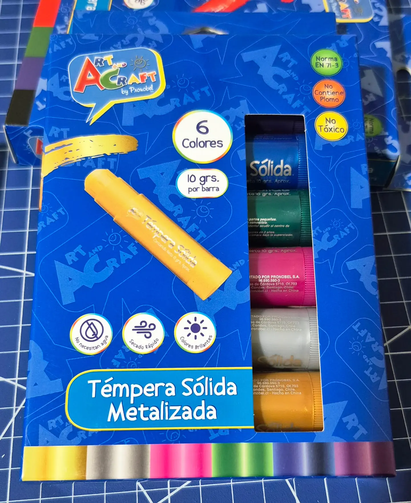Tempera Solida 6 Colores 2
