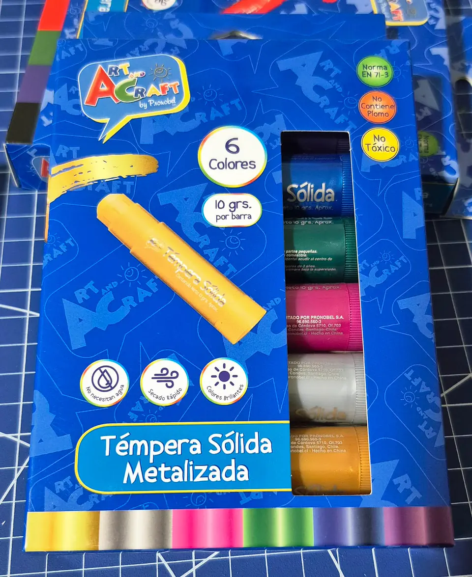Tempera Solida 6 Colores 2