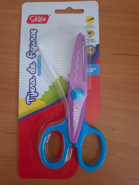 Tijera Escolar 12 Cm Krearte Verde, Azul y Rojo