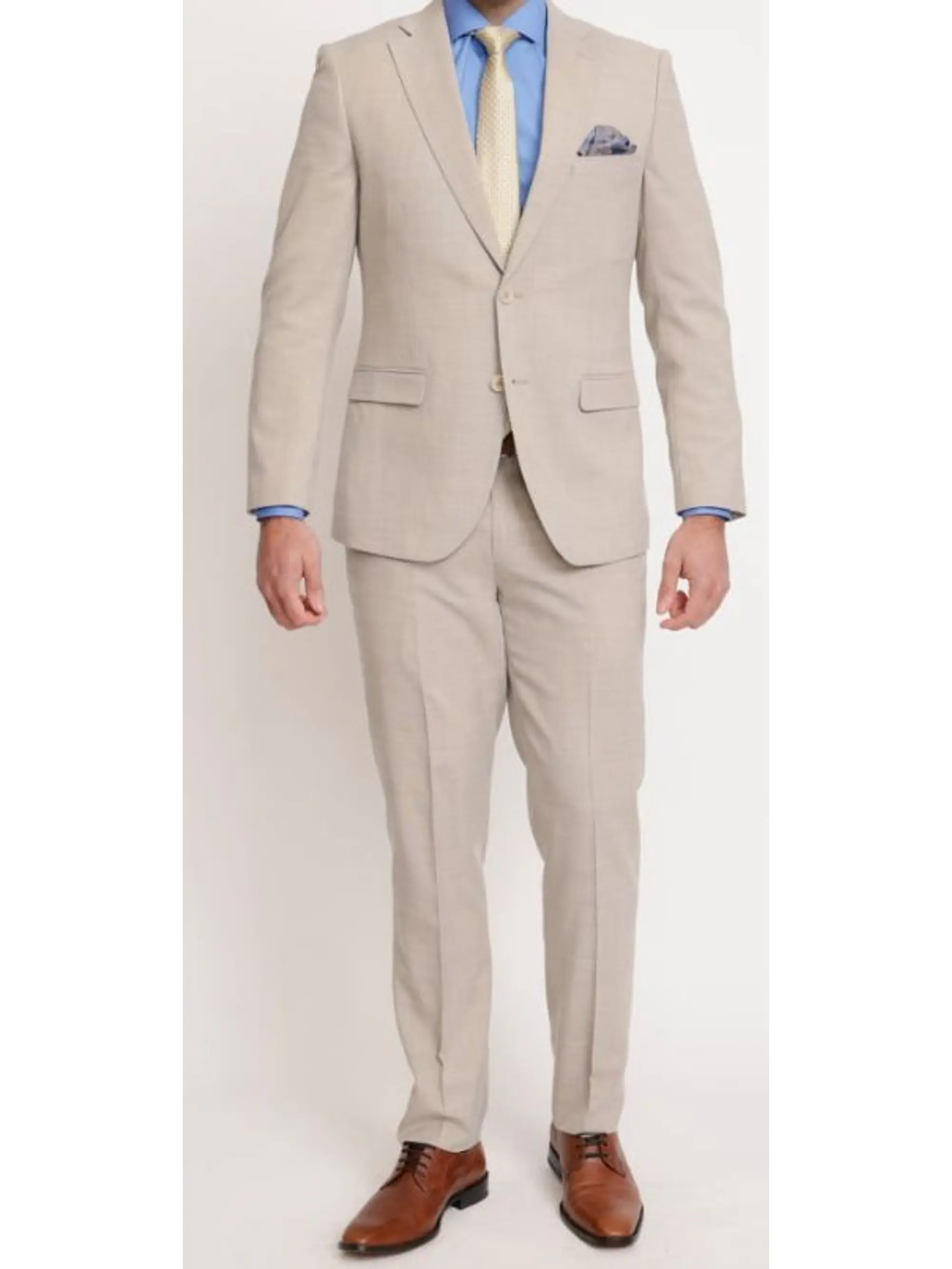 Traje de Lino Beige (Camisa, Colleras y Humita/corbata) 1