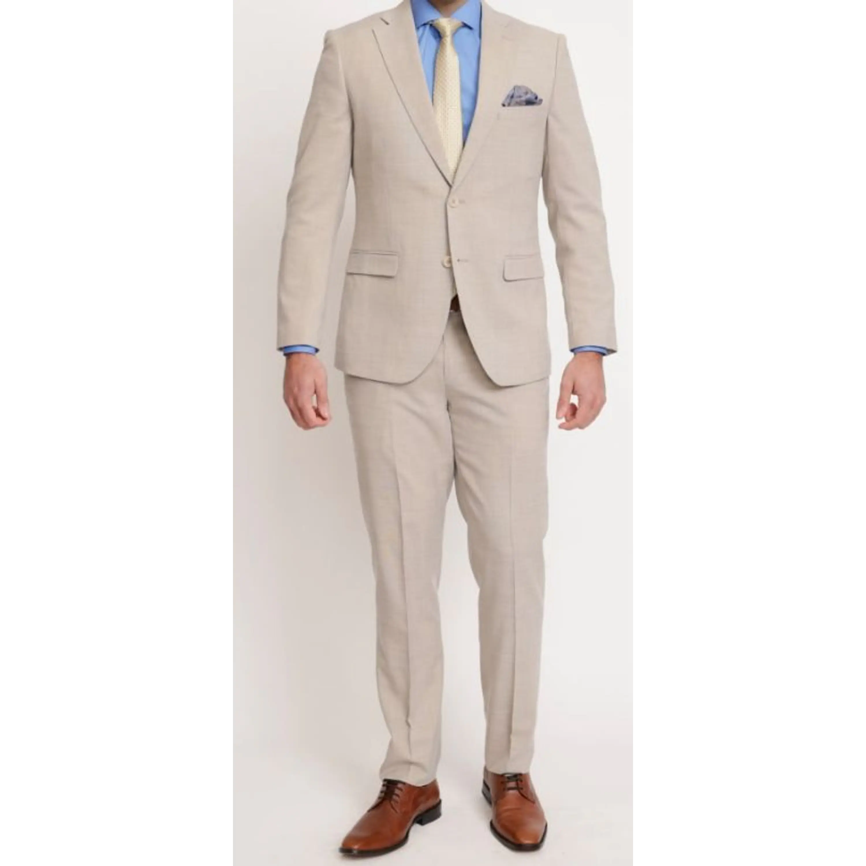 Traje de Lino Beige (Camisa, Colleras y Humita/corbata) 1