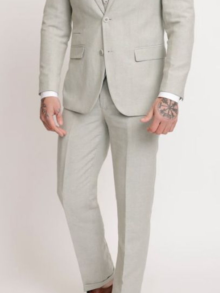 Traje de Lino Verde Agua (Camisa, Colleras y Humita/Corbata)  1