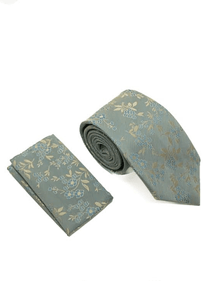Corbata con Pañuelo (Salvia y Diseño)