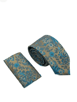 Corbata con Pañuelo (Verde y Diseño)