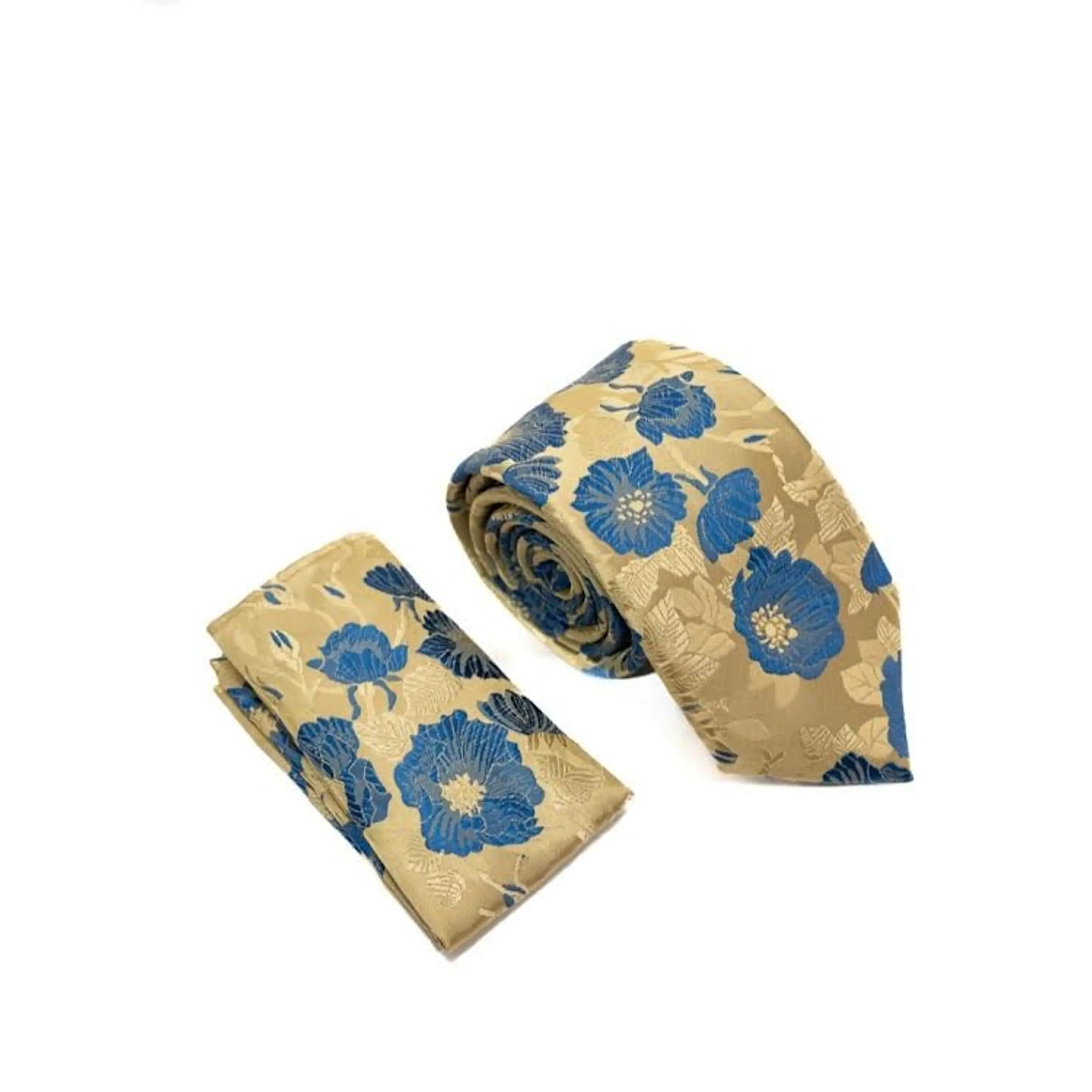 Corbata con Pañuelo (Dorado y Diseño) 1