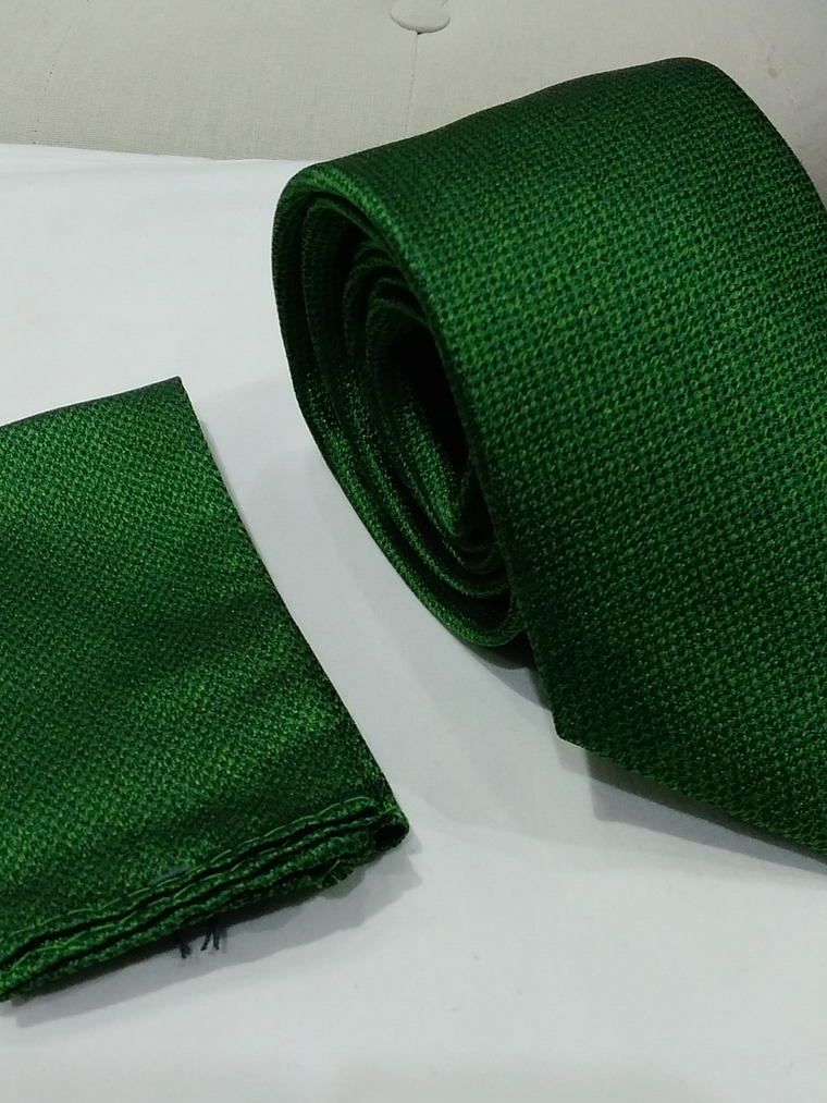 Corbata con Pañuelo (Verde Oscuro) 1