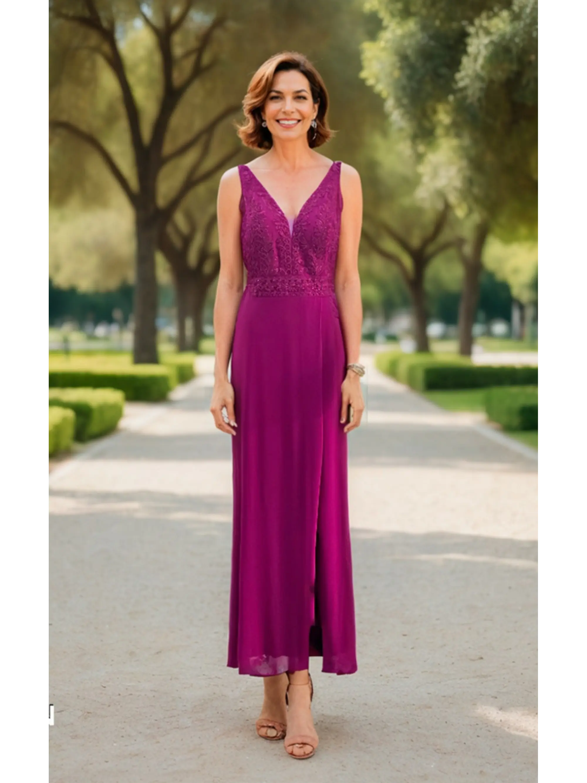 Vestido Largo Fucsia 1