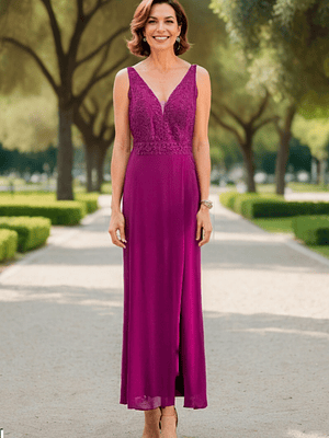 Vestido Largo Fucsia