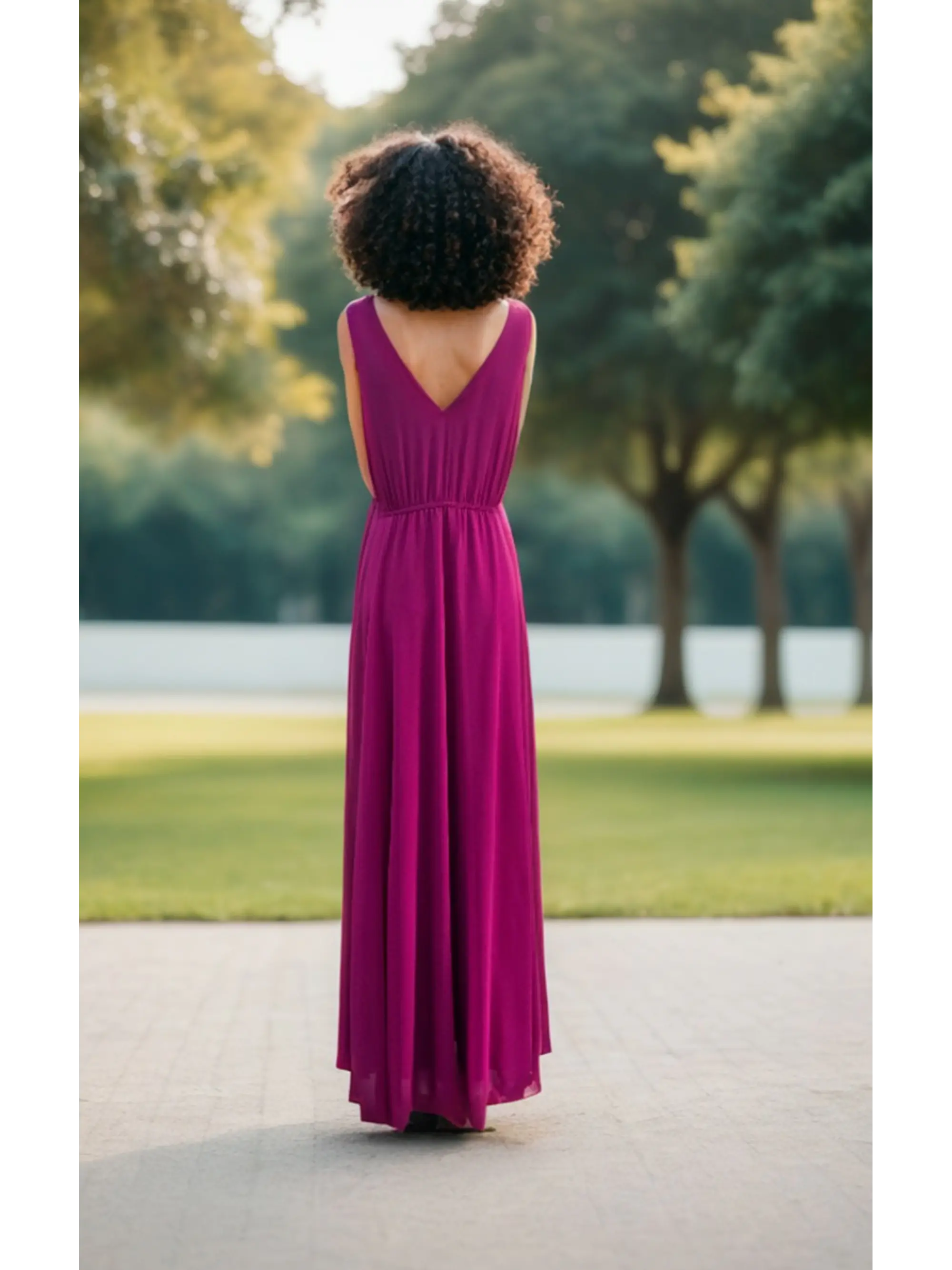 Vestido Largo Fucsia 2