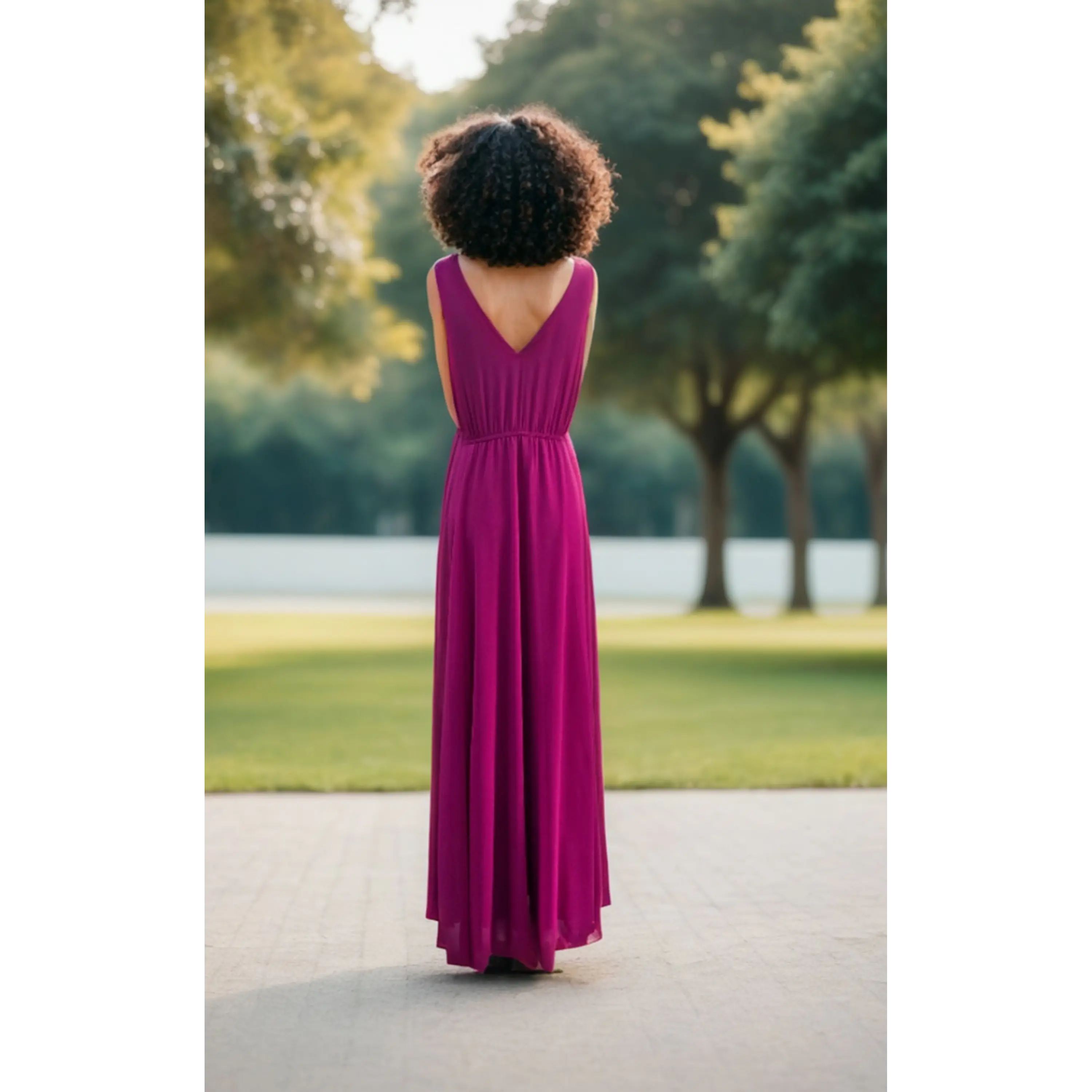 Vestido Largo Fucsia 2