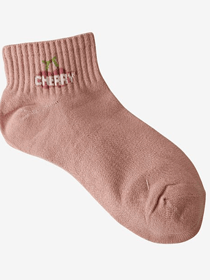 CALCETÍN DE ALGODÓN CEREZA DE MUJER