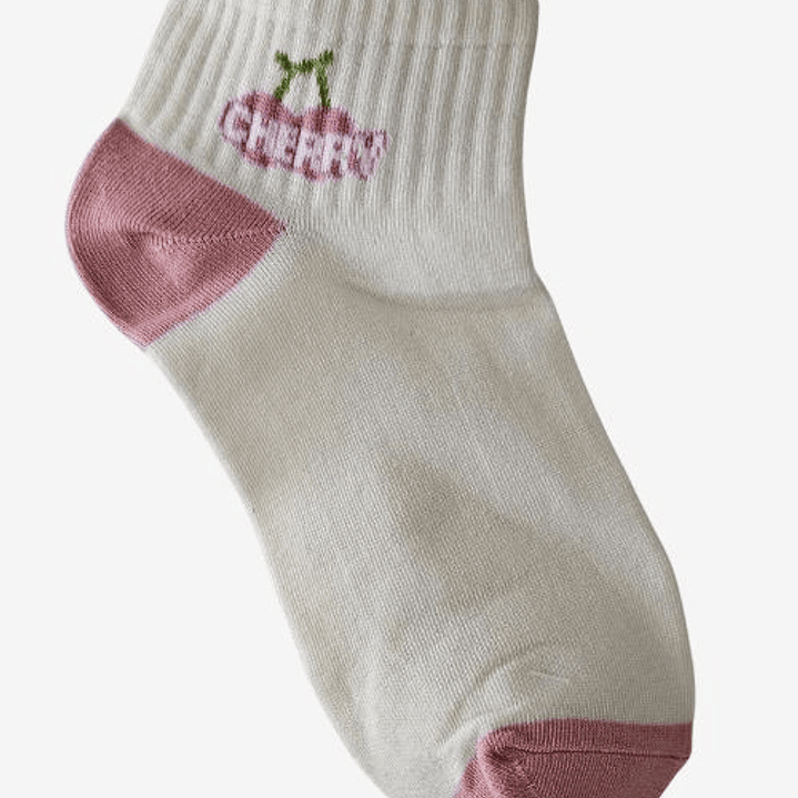 CALCETÍN DE ALGODÓN CEREZA DE MUJER 4
