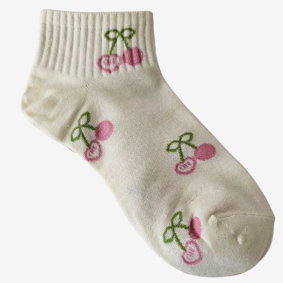 CALCETÍN DE ALGODÓN CEREZA DE MUJER 6