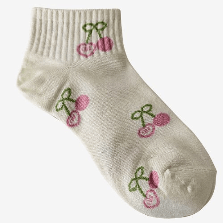 CALCETÍN DE ALGODÓN CEREZA DE MUJER 6