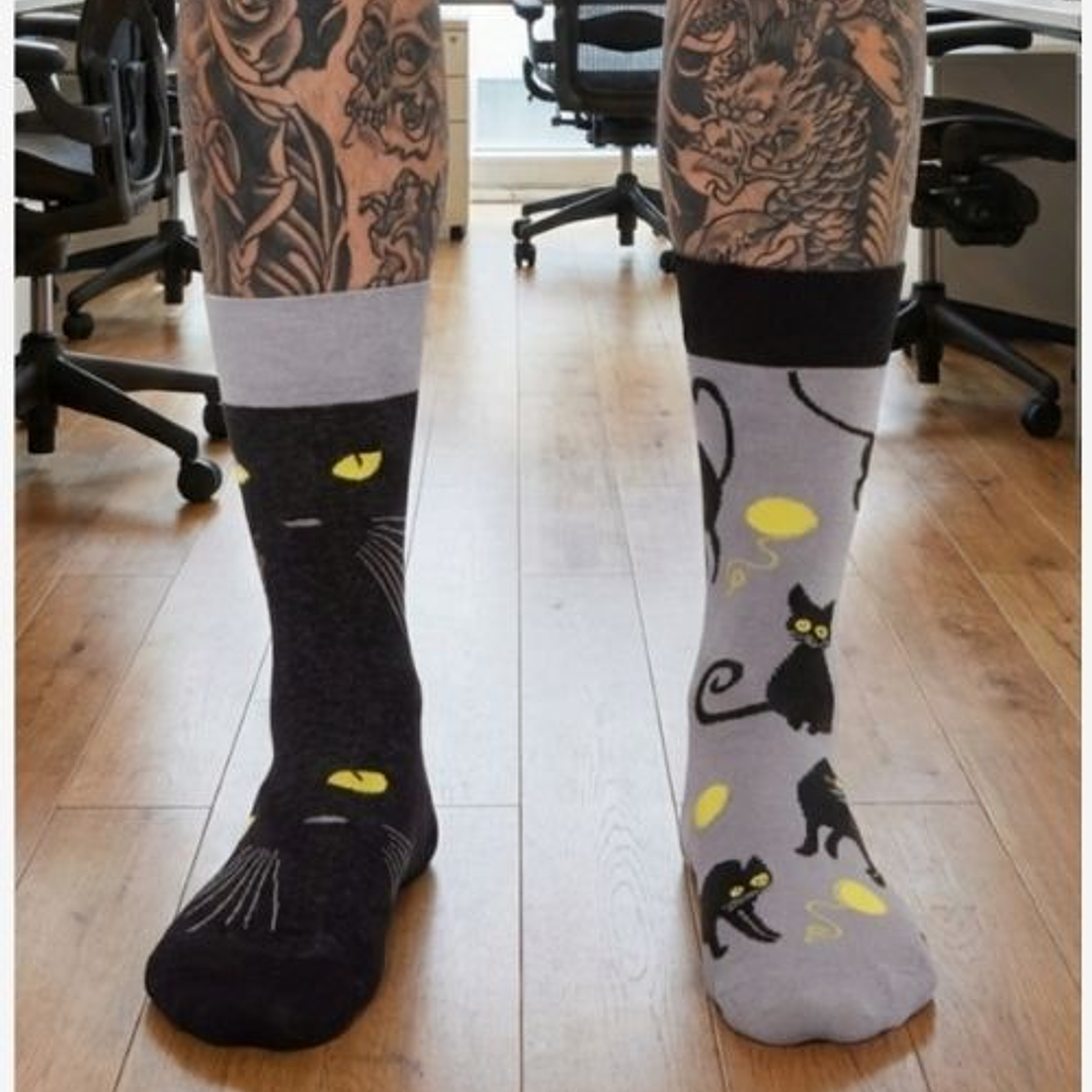 CALCETINES DE ALGODON FANTASIA  ALEGRE DISPARES  OJO GATUNO 2