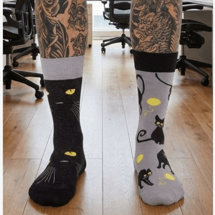 CALCETINES DE ALGODON FANTASIA  ALEGRE DISPARES  OJO GATUNO 2