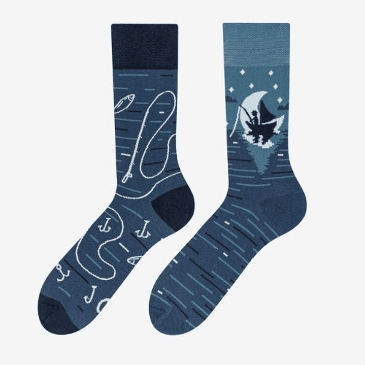 CALCETINES DE ALGODON FANTASIA  ALEGRE DISPARES  PESCADOR 1