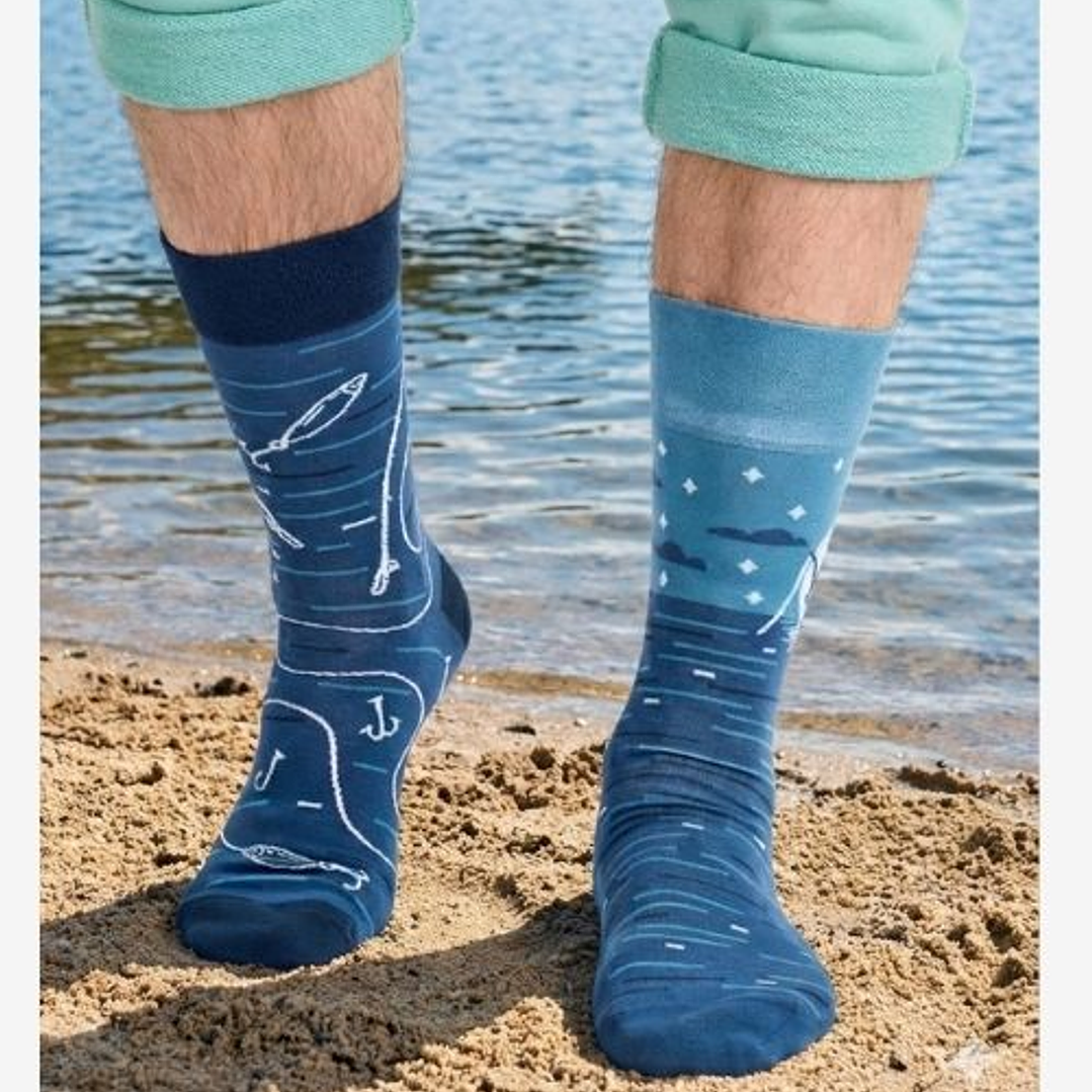 CALCETINES DE ALGODON FANTASIA  ALEGRE DISPARES  PESCADOR 2