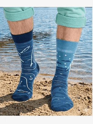 CALCETINES DE ALGODON FANTASIA  ALEGRE DISPARES  PESCADOR