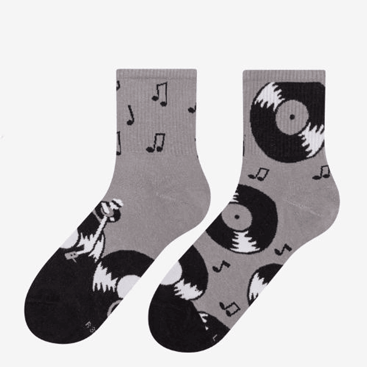 CALCETINES DE ALGODON FANTASIA  ALEGRE DISPARES VINIL LONG PLAY 1