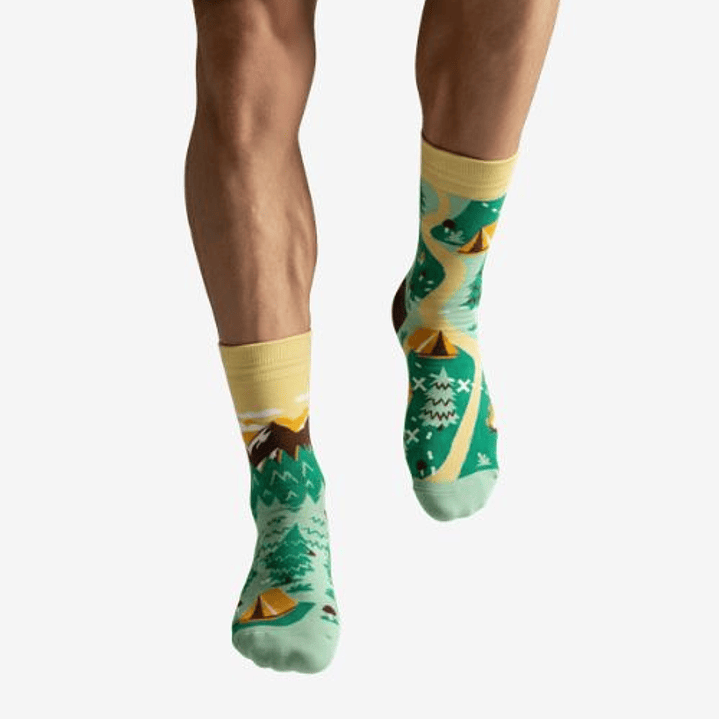 CALCETINES DE ALGODON FANTASIA  ALEGRE DISPARES  CAMPAMENTO- OEKO TEX 2