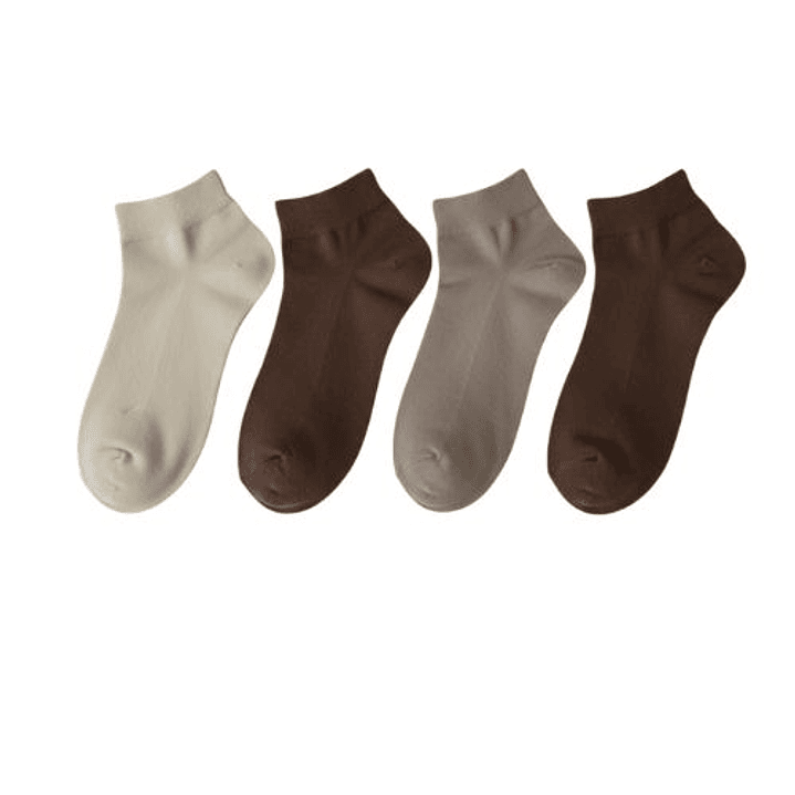 CALCETIN DE ALGODON BASICO TOBILLERO TONOS TIERRA , ARENA Y CREMA 1