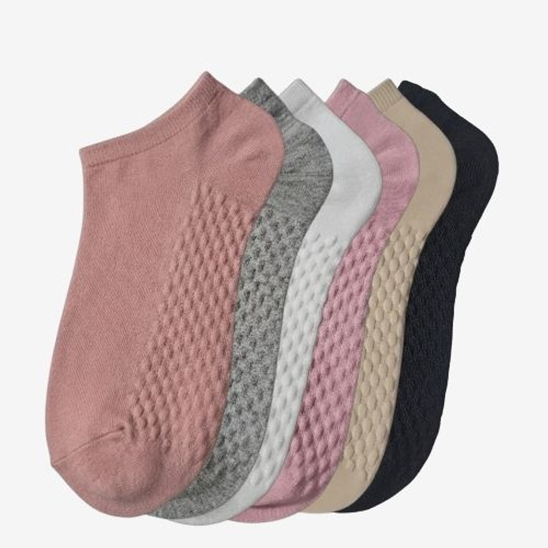 CALCETINES TOBILLERO MUJER BÁSICO CON TEXTURA 1