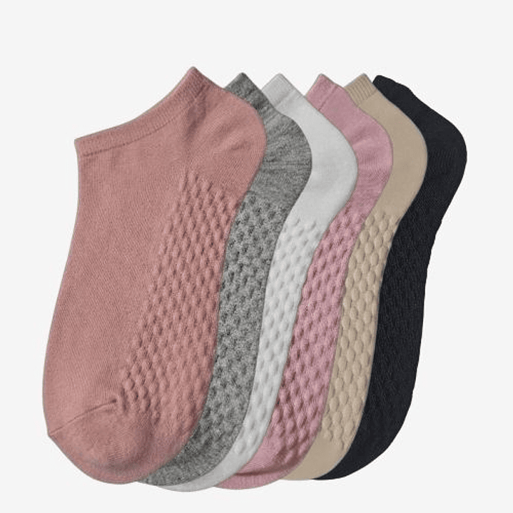 CALCETINES TOBILLERO MUJER BÁSICO CON TEXTURA 1
