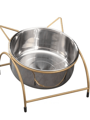 Plato en altura dorado 