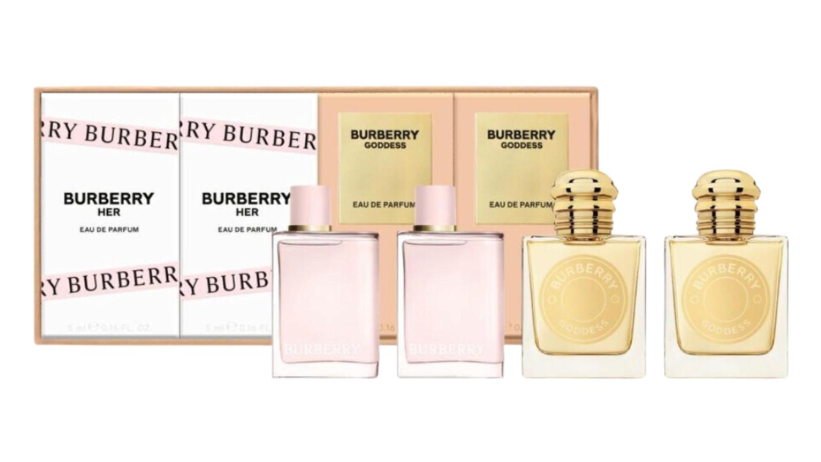 Estuche Burberry Her + Her + Goddess + Goddess Edp 5 Ml Set 4 Pcs Mini Mujer