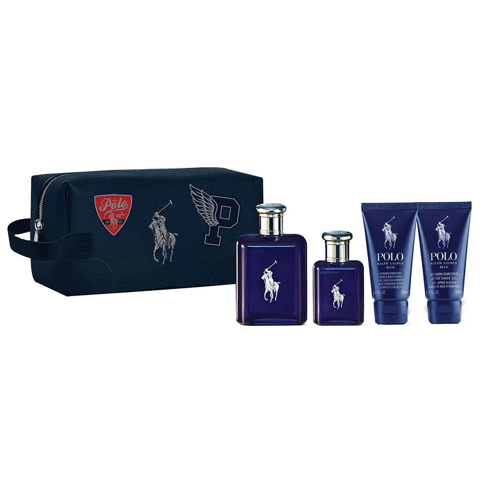 PERFUME POLO BLUE ESTUCHE EDT 125ML+40ML+GEL 50ML+ GEL 50ML+BOLSO