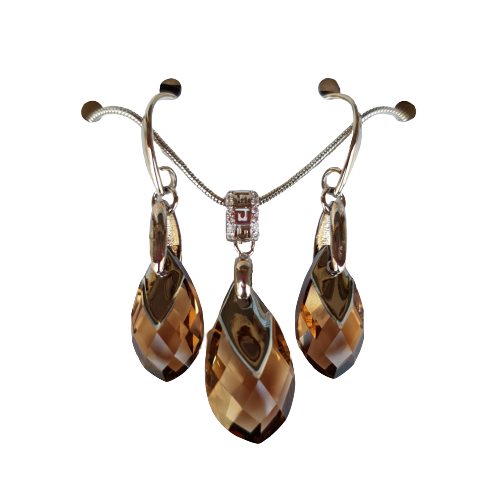 Conjunto De Elementos De Swarovski - Light Smoked Topaz