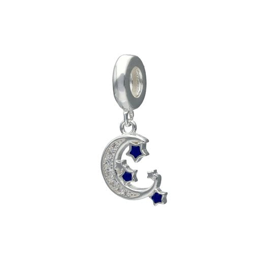Colgante Charm Media Luna Circones y Estrellas Esmaltadas