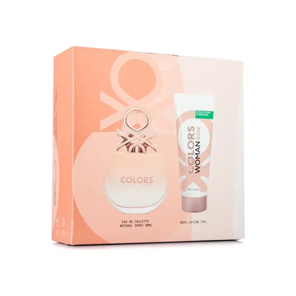 BENETTON COLORS PINK FOR HER 50ML EDT + BODY LOTION 75ML (M) SET