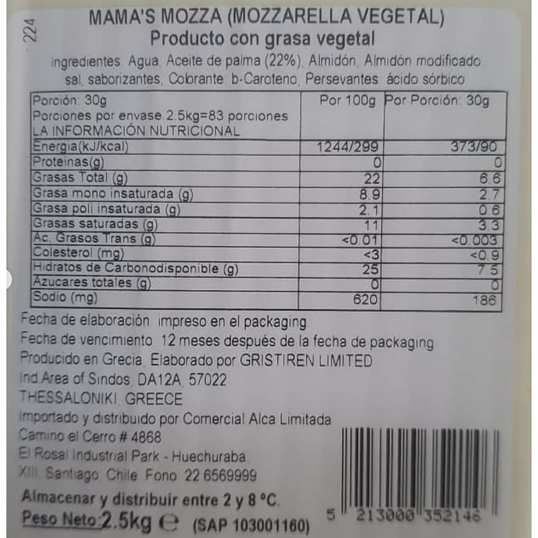 Mama's Mozza - Barra 2,5kgs Queso Vegetal 2