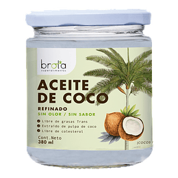 Aceite de Coco Refinado Sin Olor, Sin Sabor 380ml - Brota