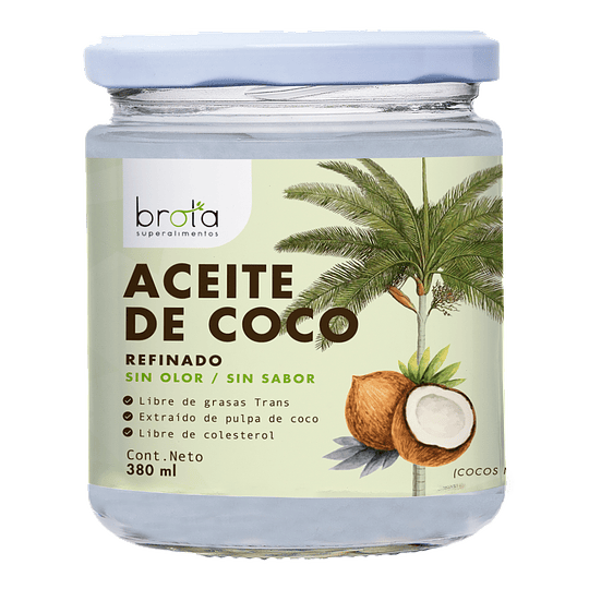 Aceite de Coco Refinado Sin Olor, Sin Sabor 380ml - Brota