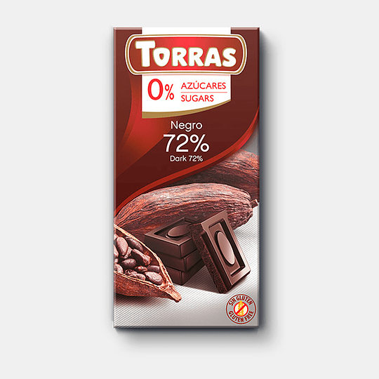 Barra de Chocolate Torras 75g - Negro 72%