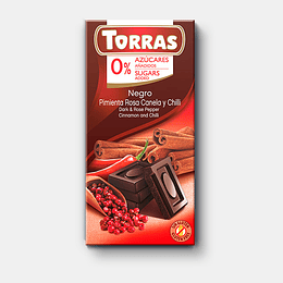 Barra de Chocolate Torras 75g - Pimienta Rosa, Canela & Chilli