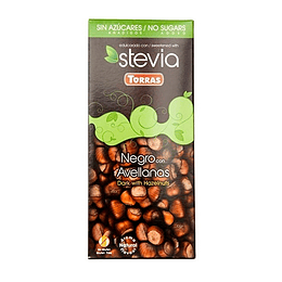 Barra de Chocolate Stevia Torras - Negro con Avellanas