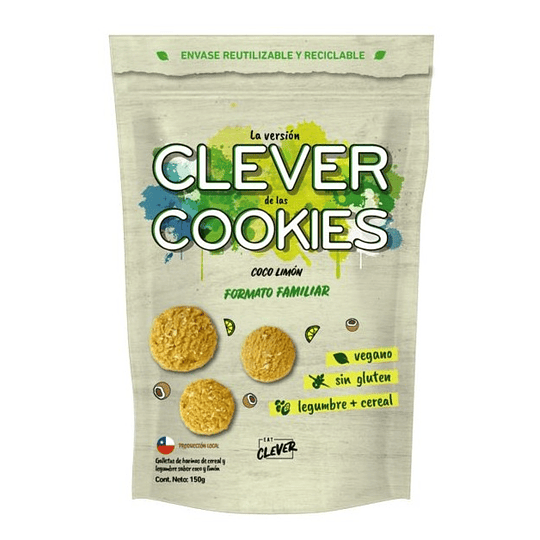 Clever Cookies (formato familiar, 150g) - Coco Limón