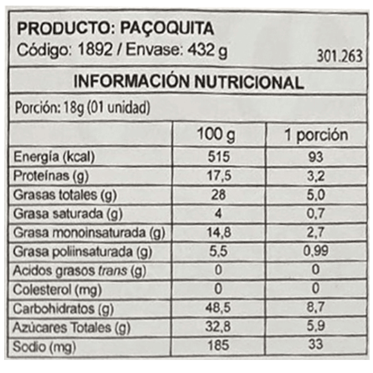 Paçoquita (Barrita de Mantequilla de Maní) 18g