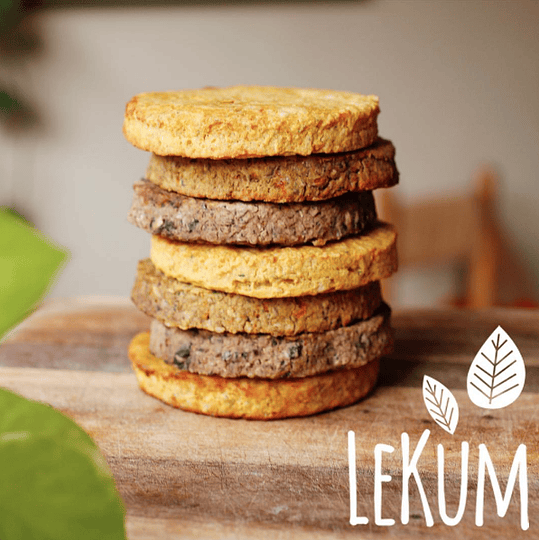 Hamburguesas Lekum 2 un: Lentejas con Kale