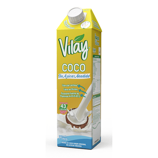 Bebida Vegetal Vilay Coco Sin Azucar 1L