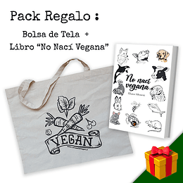 Pack Regalo: Bolsa de Tela + Libro "No Nací Vegana"